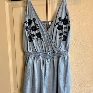 Women’s denim-like shorts romper. Barely worn.